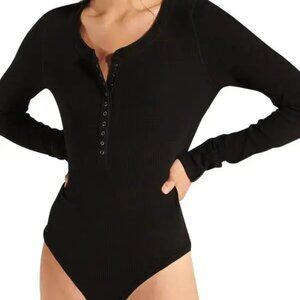 Sweaty Betty Halle Berry X Hera Black Waffle Knit Bodysuit Size M